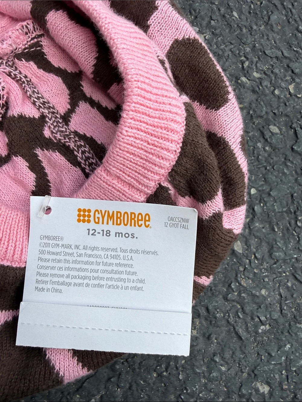 Gymboree Pink and Brown Leopard Knit Beret with Bow